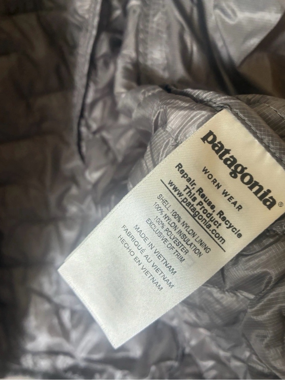 Patagonia Micro Puff Full Zip Jacket Women’s XL Gray - Picture 5 of 6
